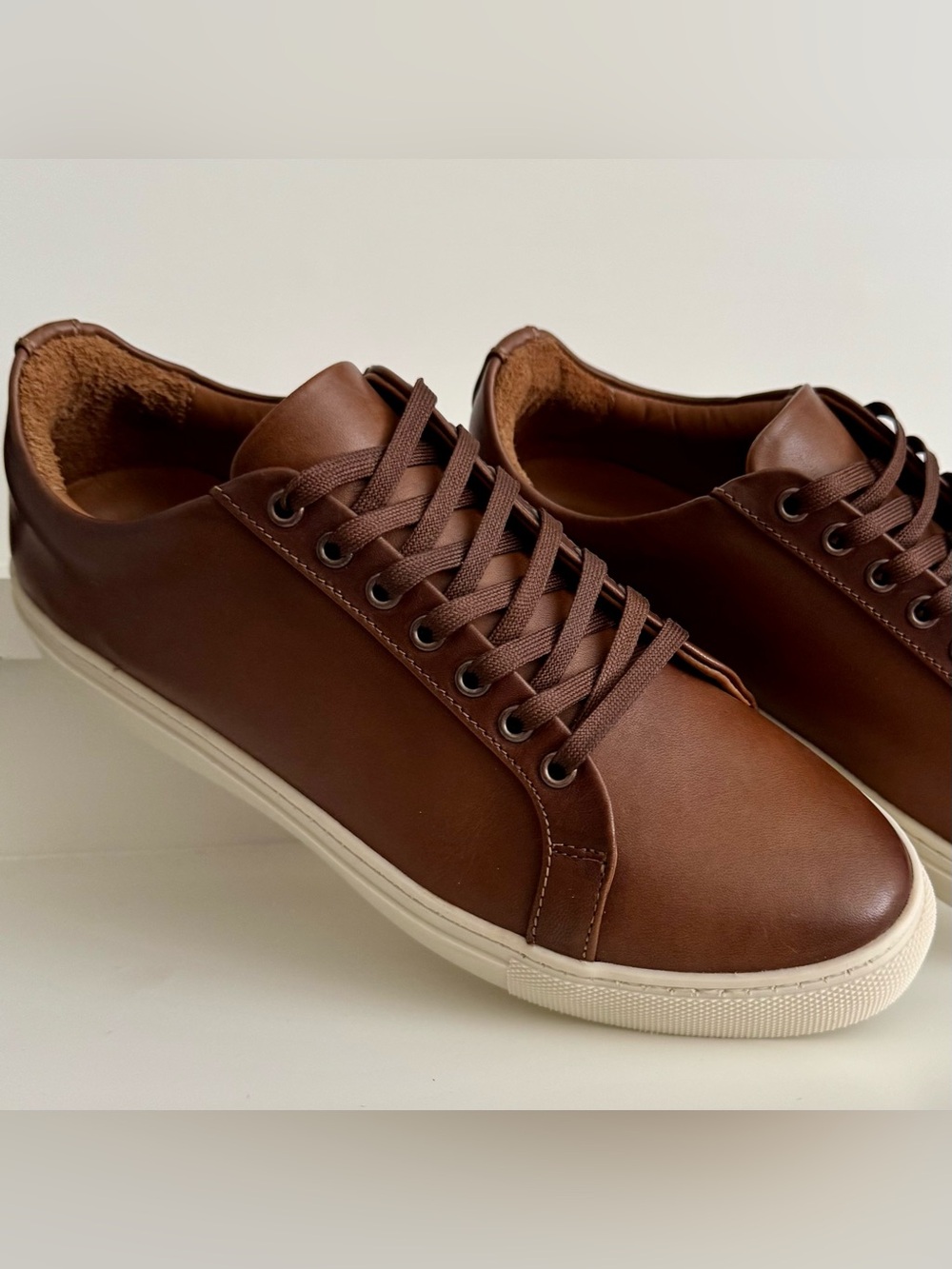 Thursday Everyday Leather Sneakers Women 10.5 Men 9 - Clean AF - Brown Low Top - Picture 15 of 15